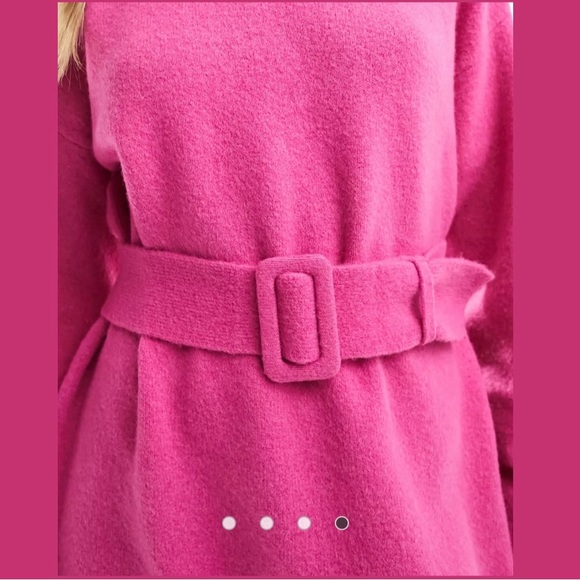 NWT Los Angeles Atelier & Other Stories Barbie Pink Knit Sweater Belted Dress - Picture 8 of 16
